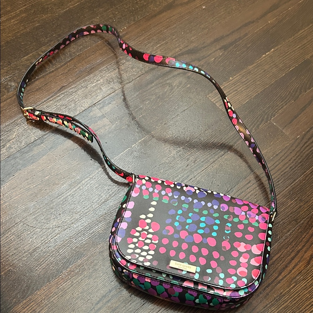 kate spade multicolor polka dot crossbody bag